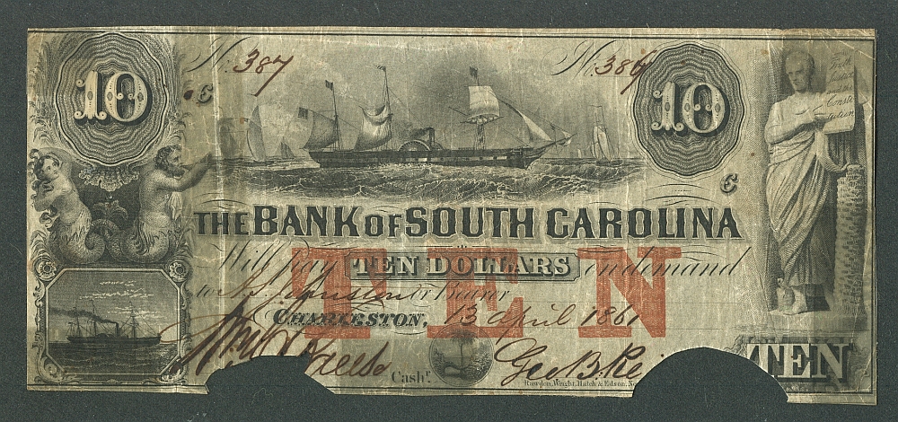 South Carolina, Charleston, 1861 $10